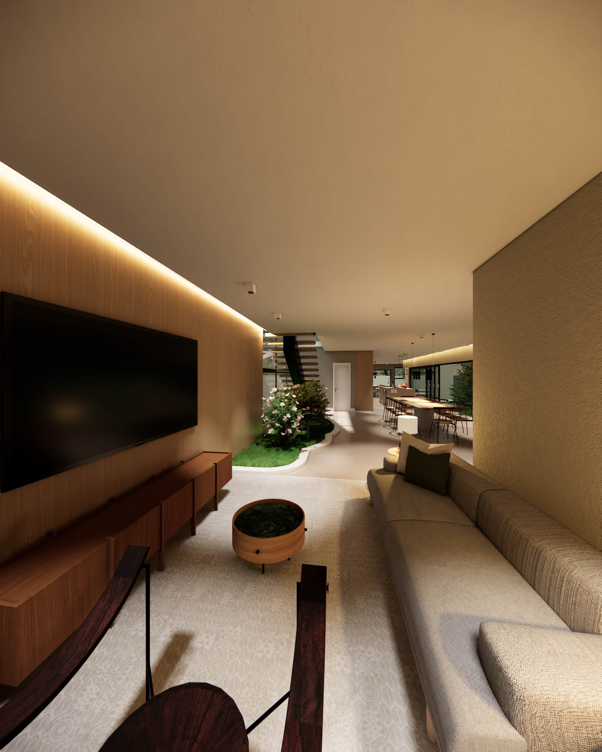 Residência Central Park WT - Sala de TV (interior)