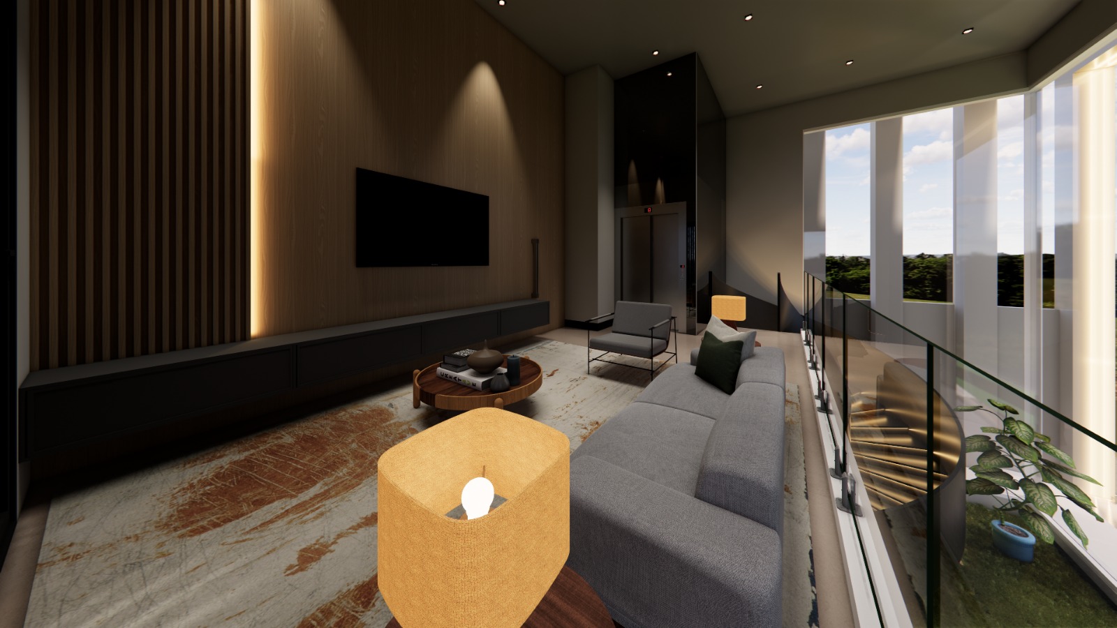 Residência Embu - Sala de TV (interior)